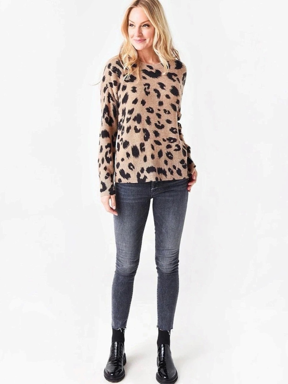 White + Warren Women's Cashmere Waffle Sweatshirt Nwt